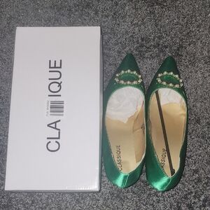 Classiques Entier Green Glossy Flats